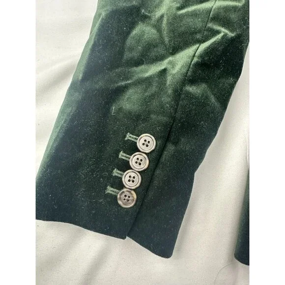 J.Crew Alexandra Velvet Blazer Italian Formal Holidays Lux CF274 Emerald Green 4 - Picture 4 of 10